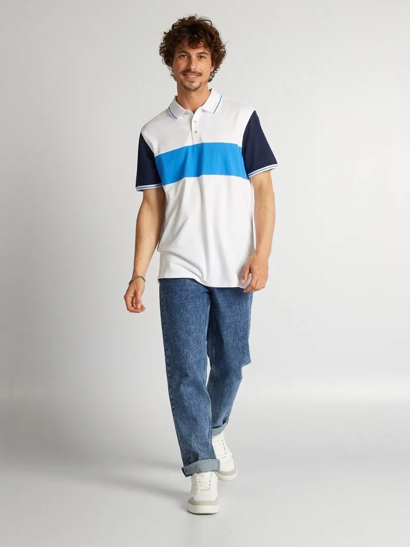 POLO COLORBLOCK DE PIQUé DE ALGODóN  AZUL