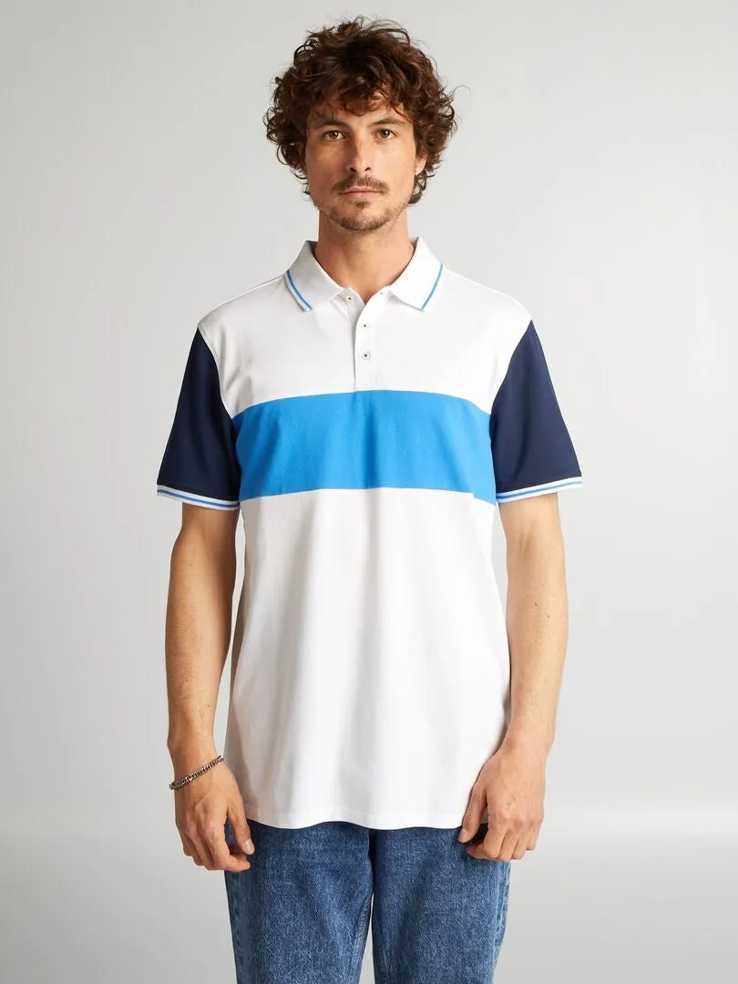 POLO COLORBLOCK DE PIQUé DE ALGODóN  AZUL
