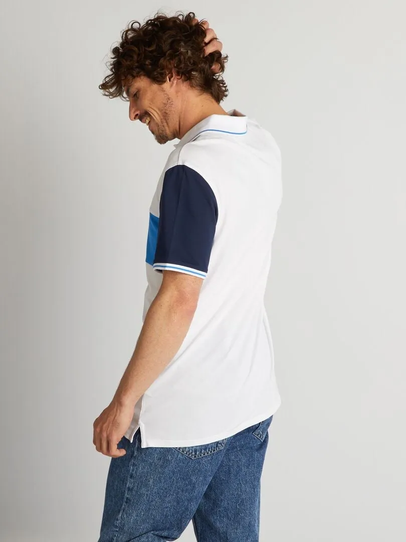 POLO COLORBLOCK DE PIQUé DE ALGODóN  AZUL