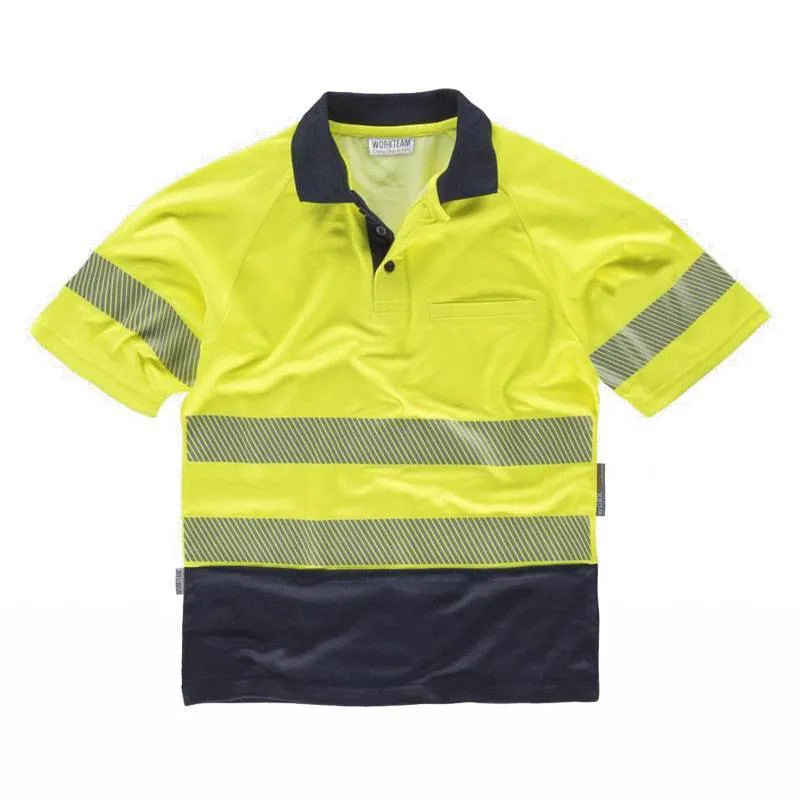 Polo combinado alta visibilidad tejido micropiqué