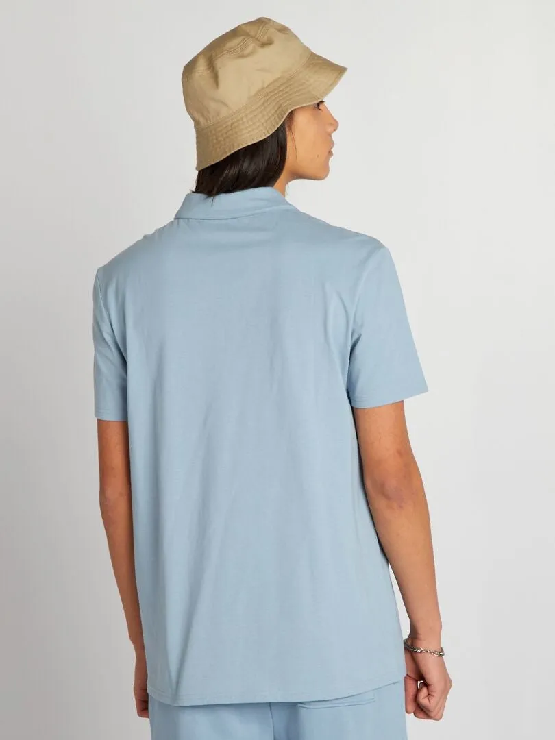 POLO DE MANGA CORTA DE ALGODóN  AZUL