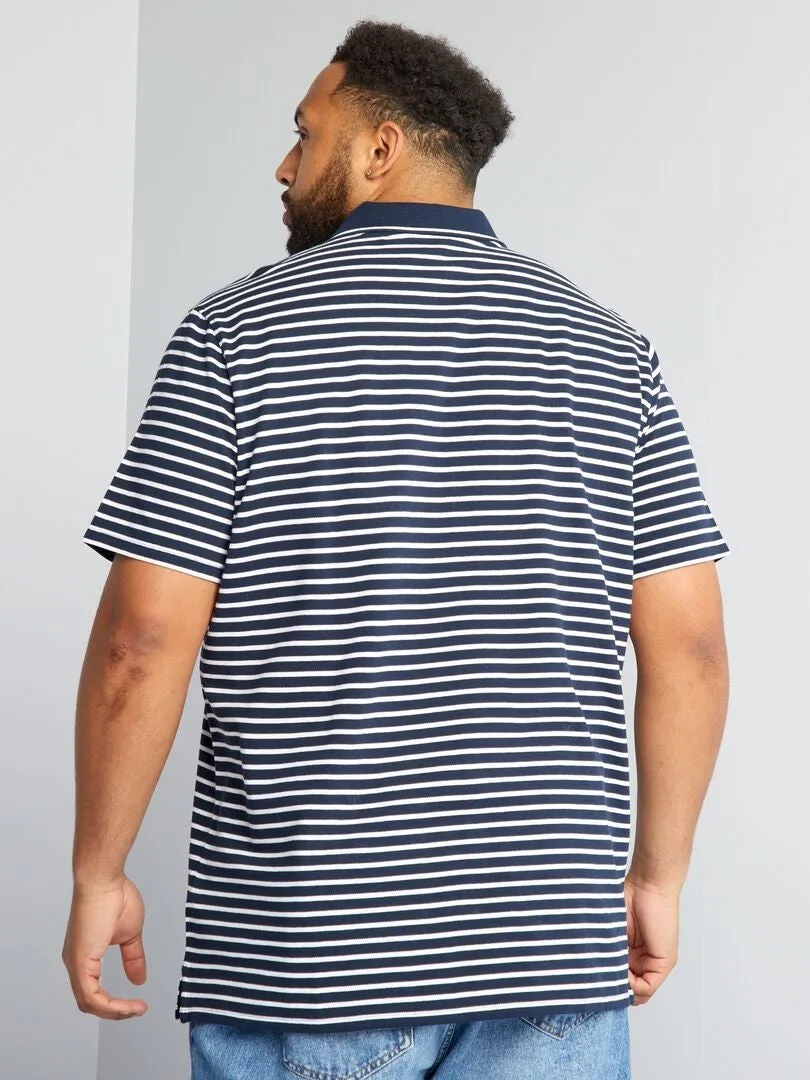 POLO DE PIQUé DE ALGODóN A RAYAS  BLANCO