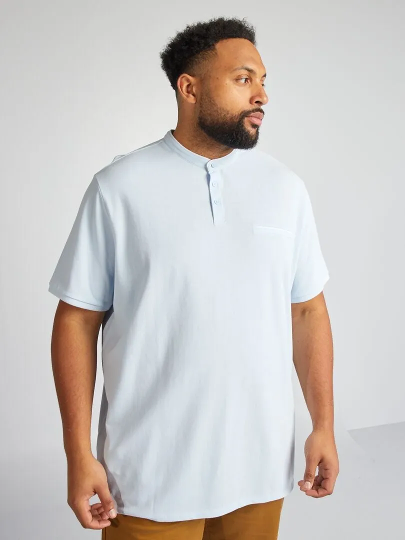 POLO DE PIQUé DE ALGODóN CON CUELLO  AZUL