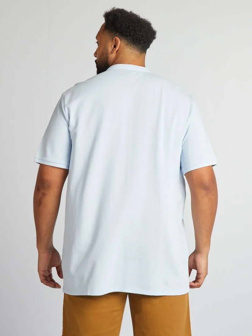 POLO DE PIQUé DE ALGODóN CON CUELLO  AZUL