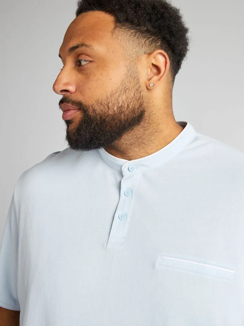 POLO DE PIQUé DE ALGODóN CON CUELLO  AZUL