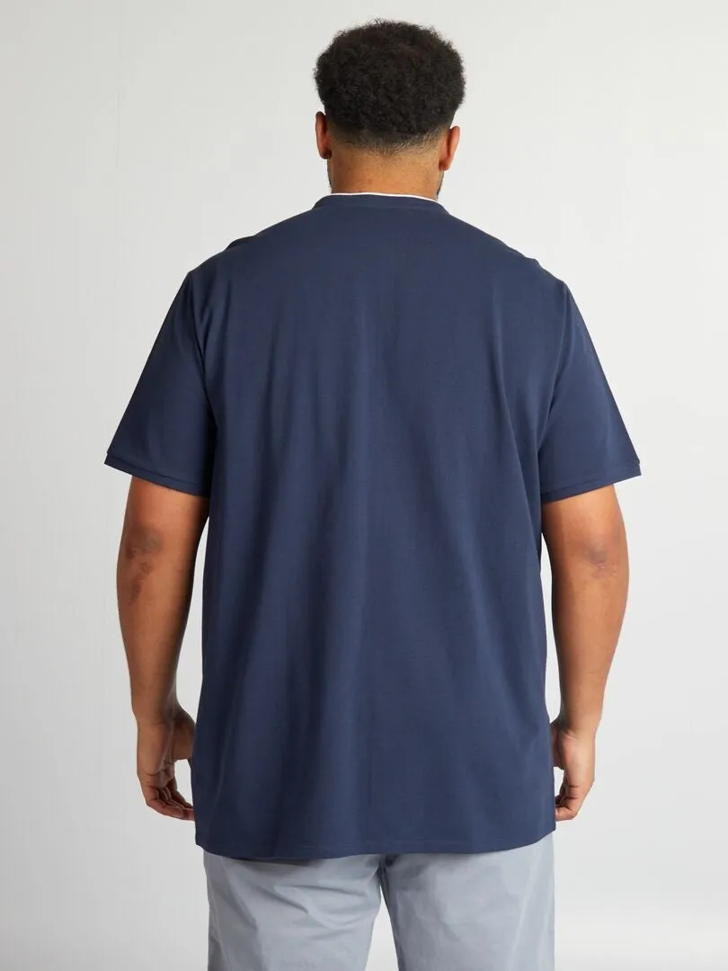 POLO DE PIQUé DE ALGODóN CON CUELLO  NEGRO