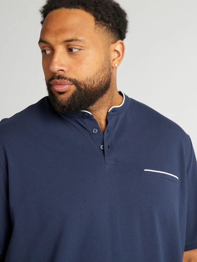 POLO DE PIQUé DE ALGODóN CON CUELLO  NEGRO