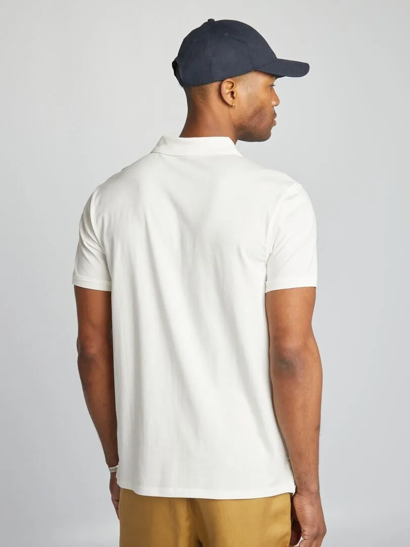 POLO ELáSTICO SLIM FIT  BLANCO