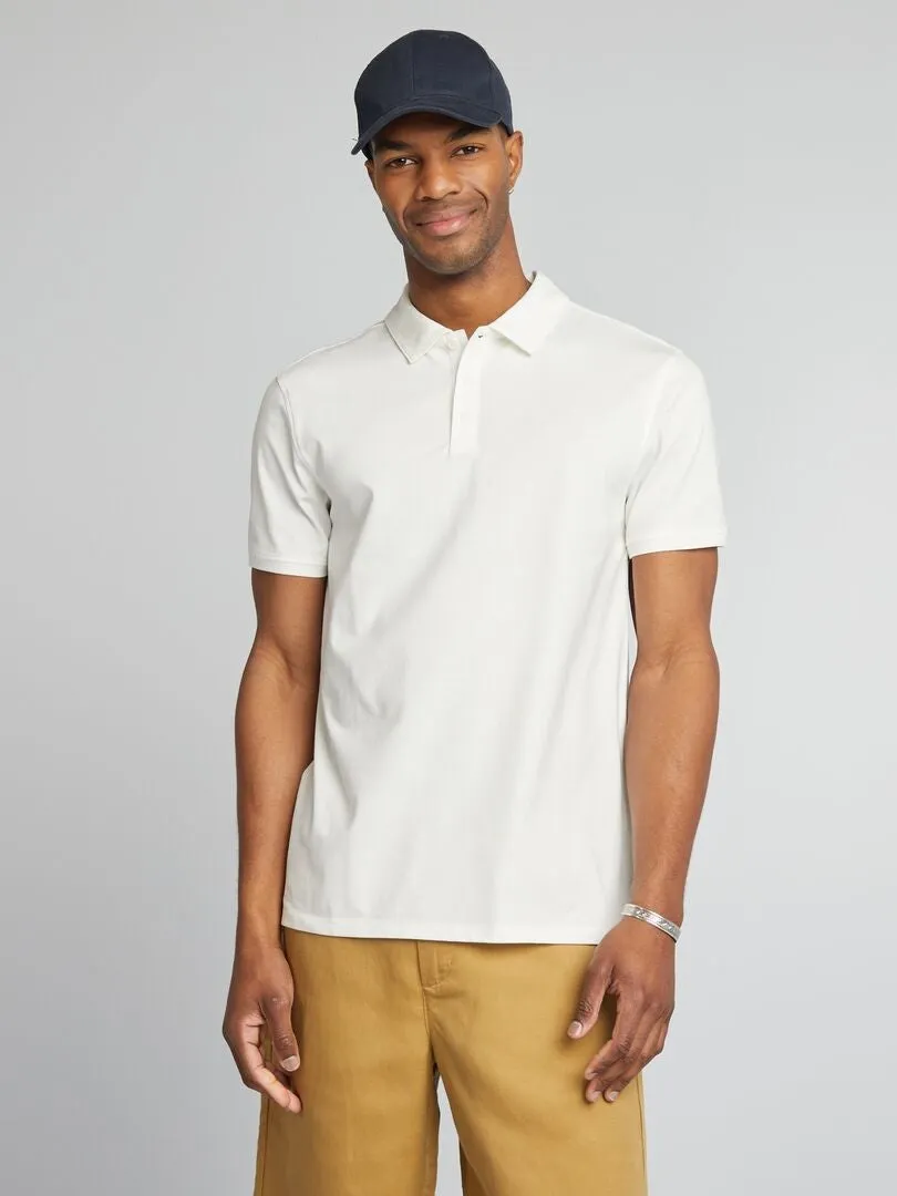 POLO ELáSTICO SLIM FIT  BLANCO
