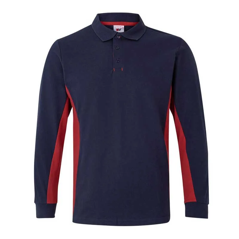 POLO MANGA LARGA AZUL NAVY BICOLOR  VELILLA