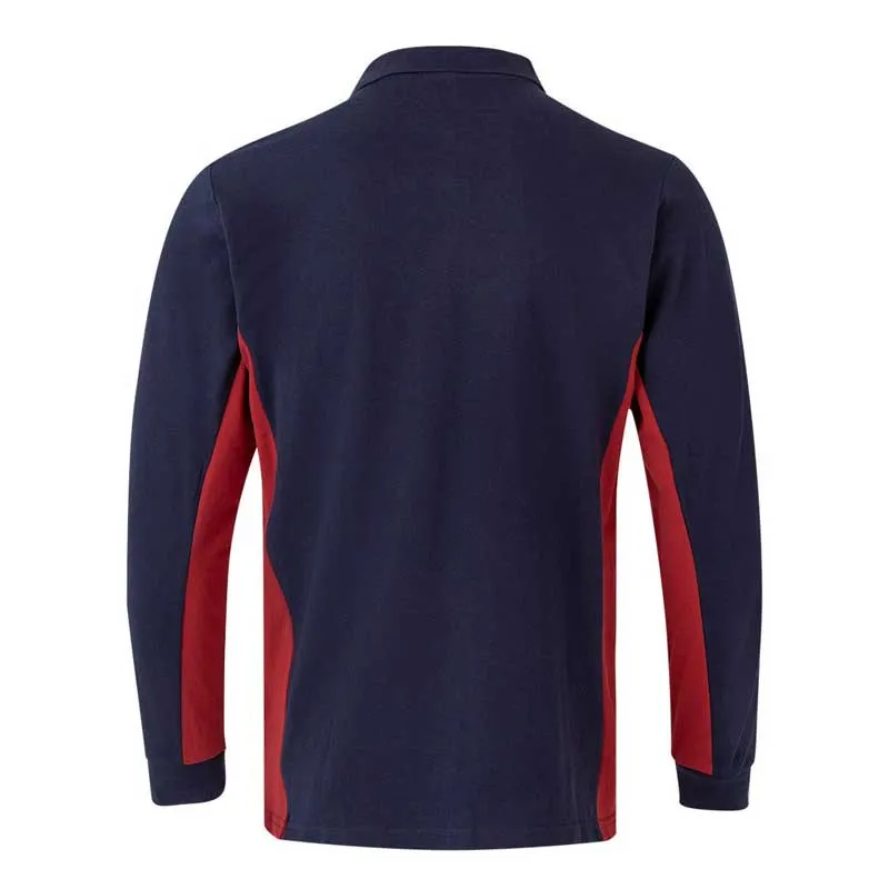 POLO MANGA LARGA AZUL NAVY BICOLOR  VELILLA