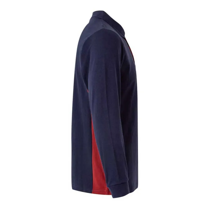 POLO MANGA LARGA AZUL NAVY BICOLOR  VELILLA