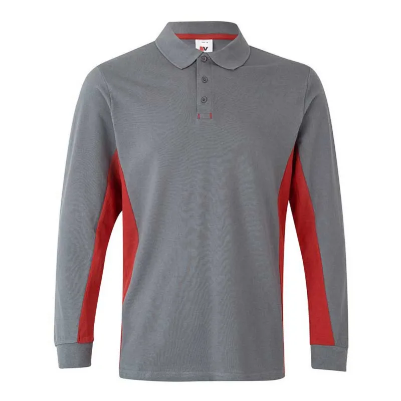 POLO MANGA LARGA GRIS BICOLOR  VELILLA