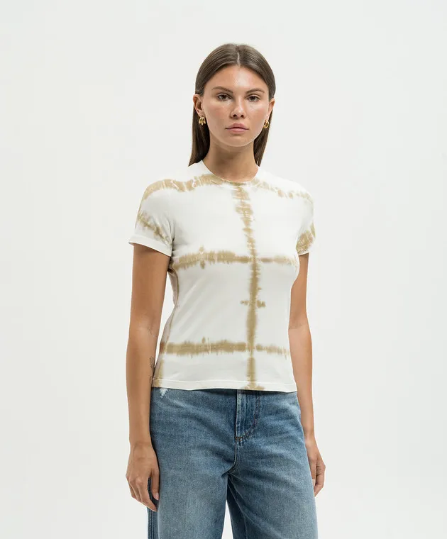 PROENZA SCHOULER BREWER WHITE TEE WITH TIEDYE EFFECT