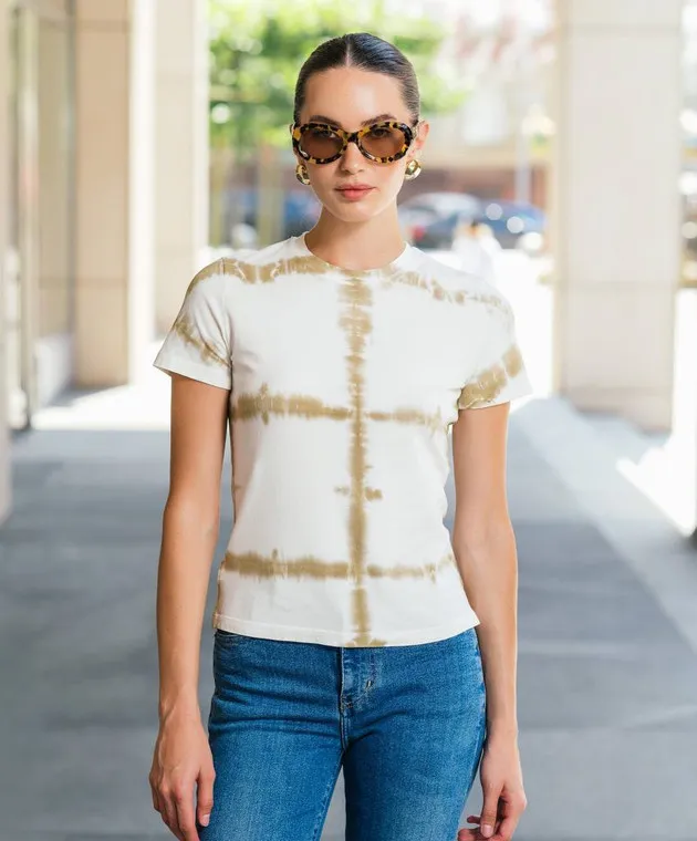 PROENZA SCHOULER BREWER WHITE TEE WITH TIEDYE EFFECT