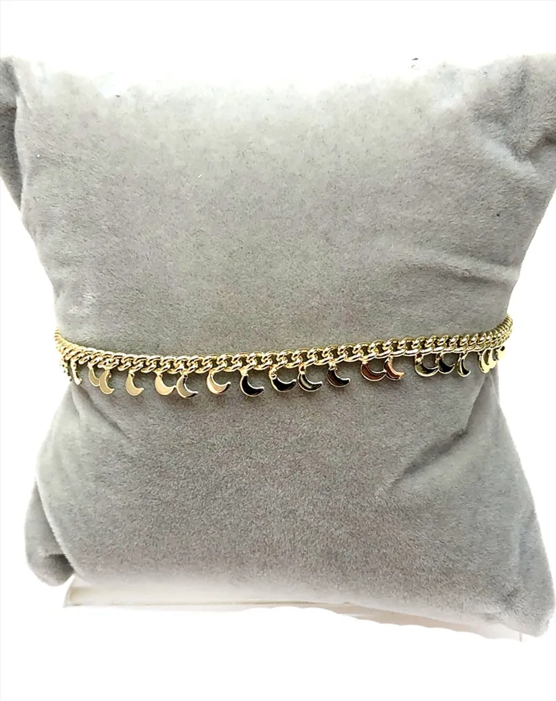 PULSERAS DE MUJER DE ACERO DORADAS CON LUNAS BISUTERIA FINA MADRID Y ONLINE