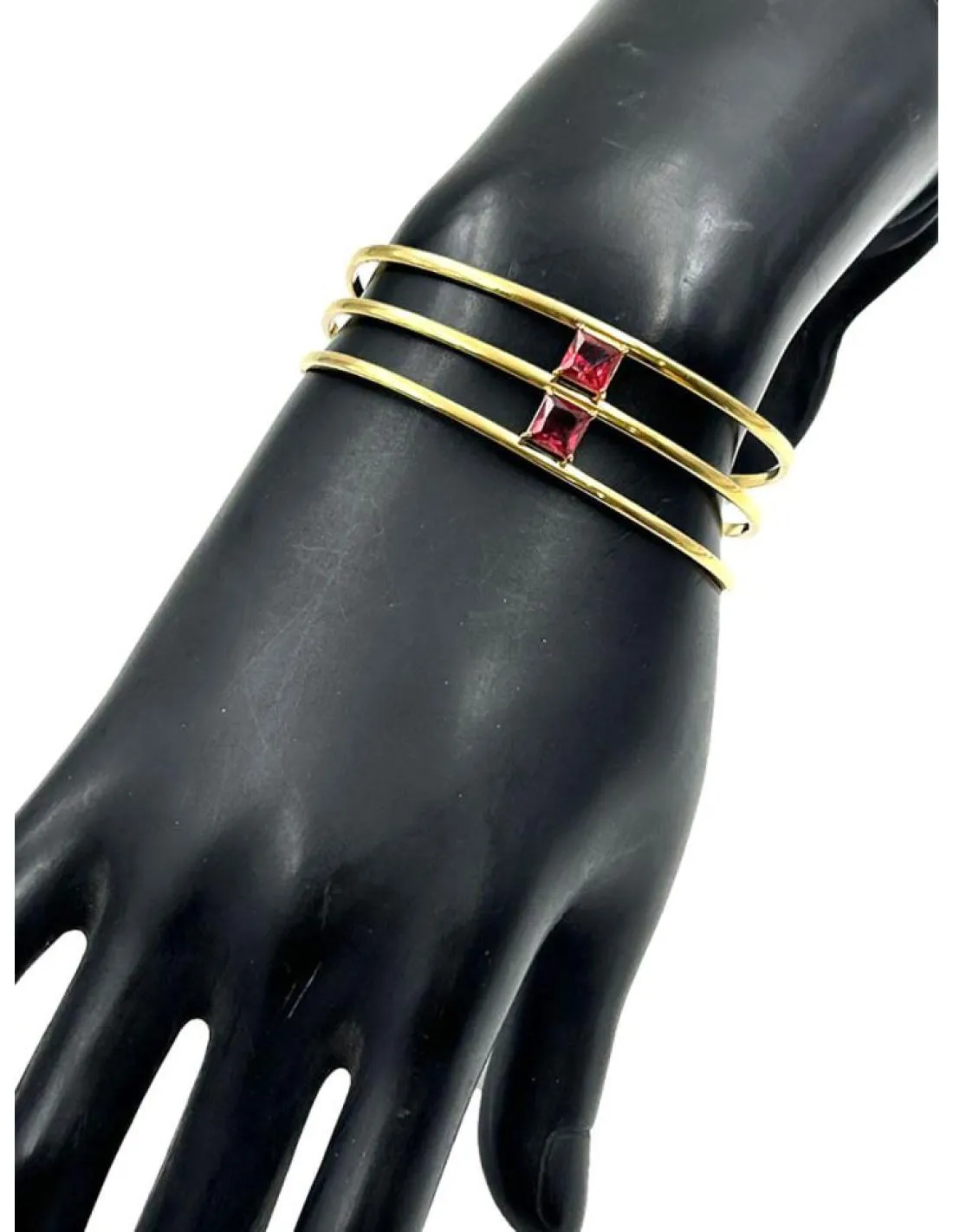 PULSERAS MUJER DORADAS Y FUCSIAS DE FIESTA Y BODA