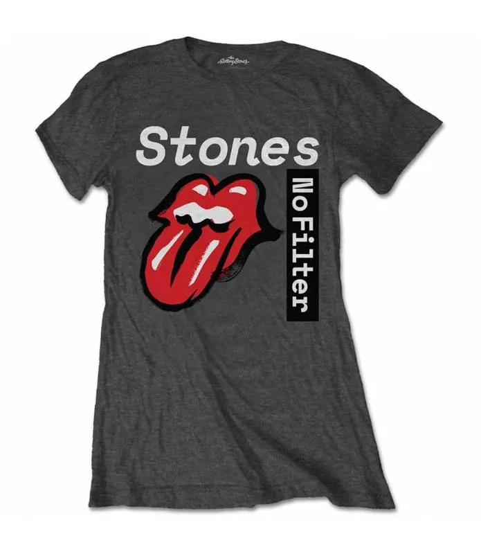 ROLLING STONES No Filter Text Camiseta Licencia oficial Chica RockOff RSTS98LC