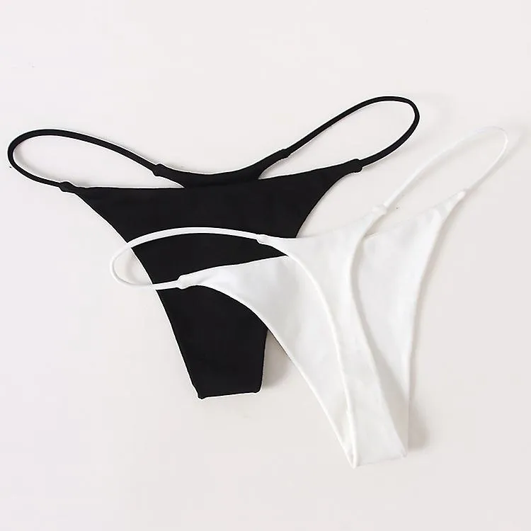 Ropa interior sexy sin costuras cintura baja tanga de mujer tanga de color puro transpirable bragas delgadas cómodas (2 piezas, 