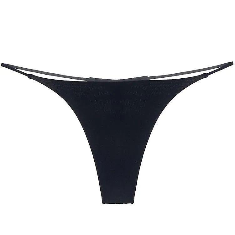 Ropa interior sexy sin costuras cintura baja tanga de mujer tanga de color puro transpirable bragas delgadas cómodas (2 piezas, 