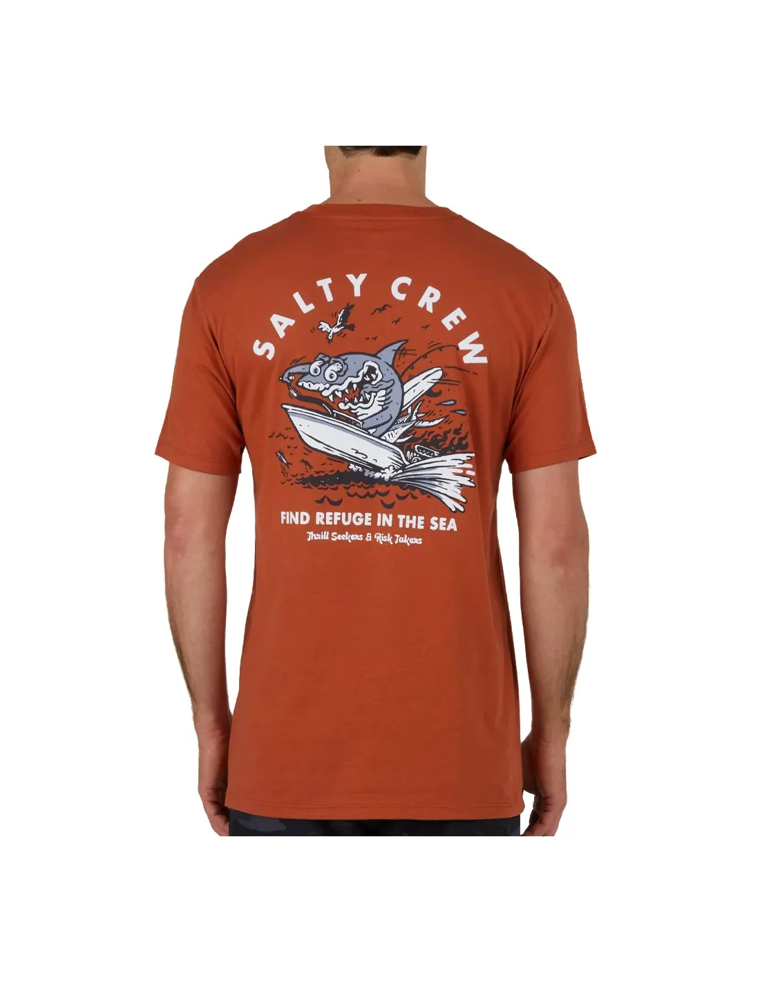 SALTY CREW HOTROD SHARK PREMIUM S/S TEE RUST