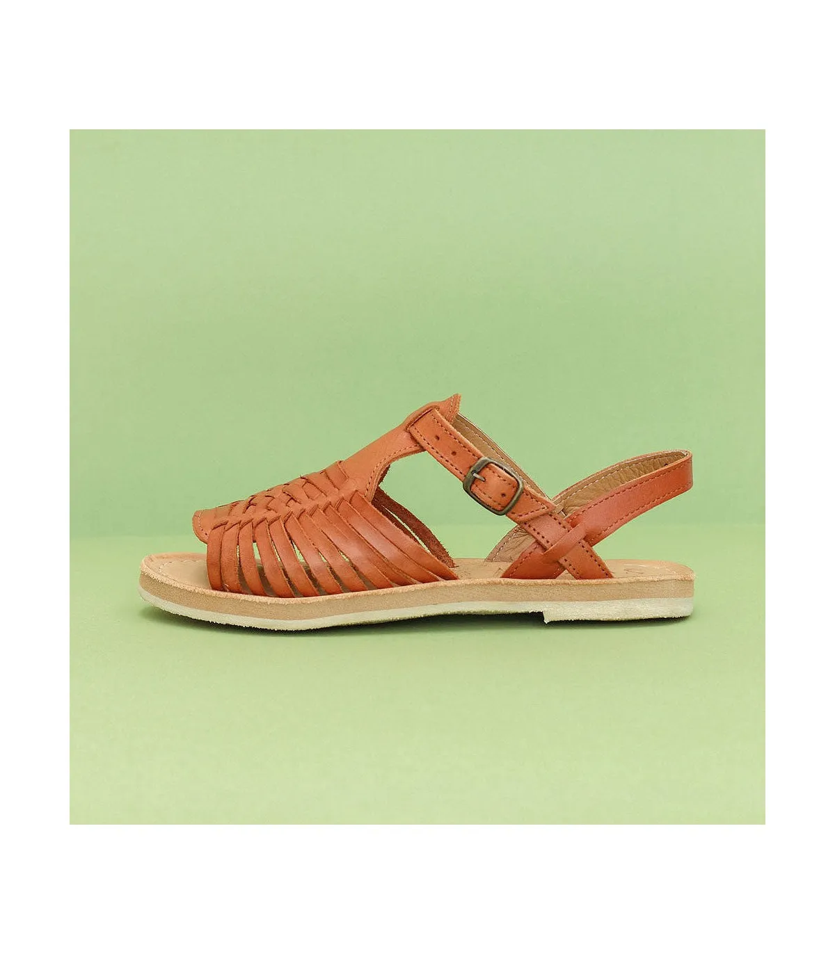 Sandalia para mujer en piel cuero
