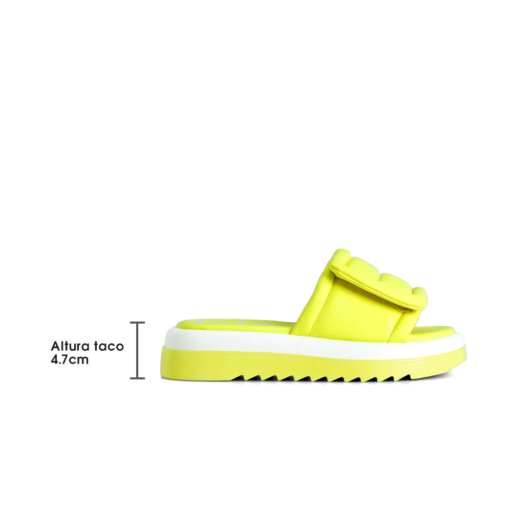 Sandalia Plataforma Amarillo Casual Gh98 Weide