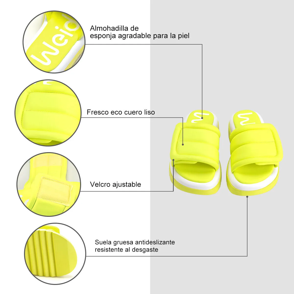 Sandalia Plataforma Amarillo Casual Gh98 Weide