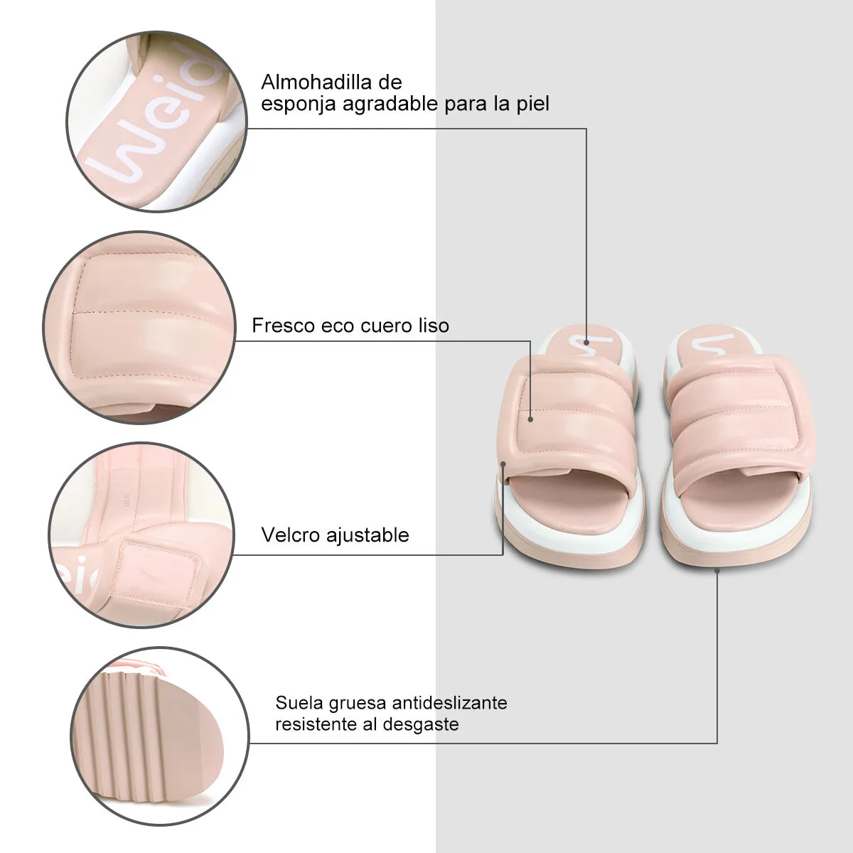 Sandalia Plataforma Rosado Casual Gh98 Weide