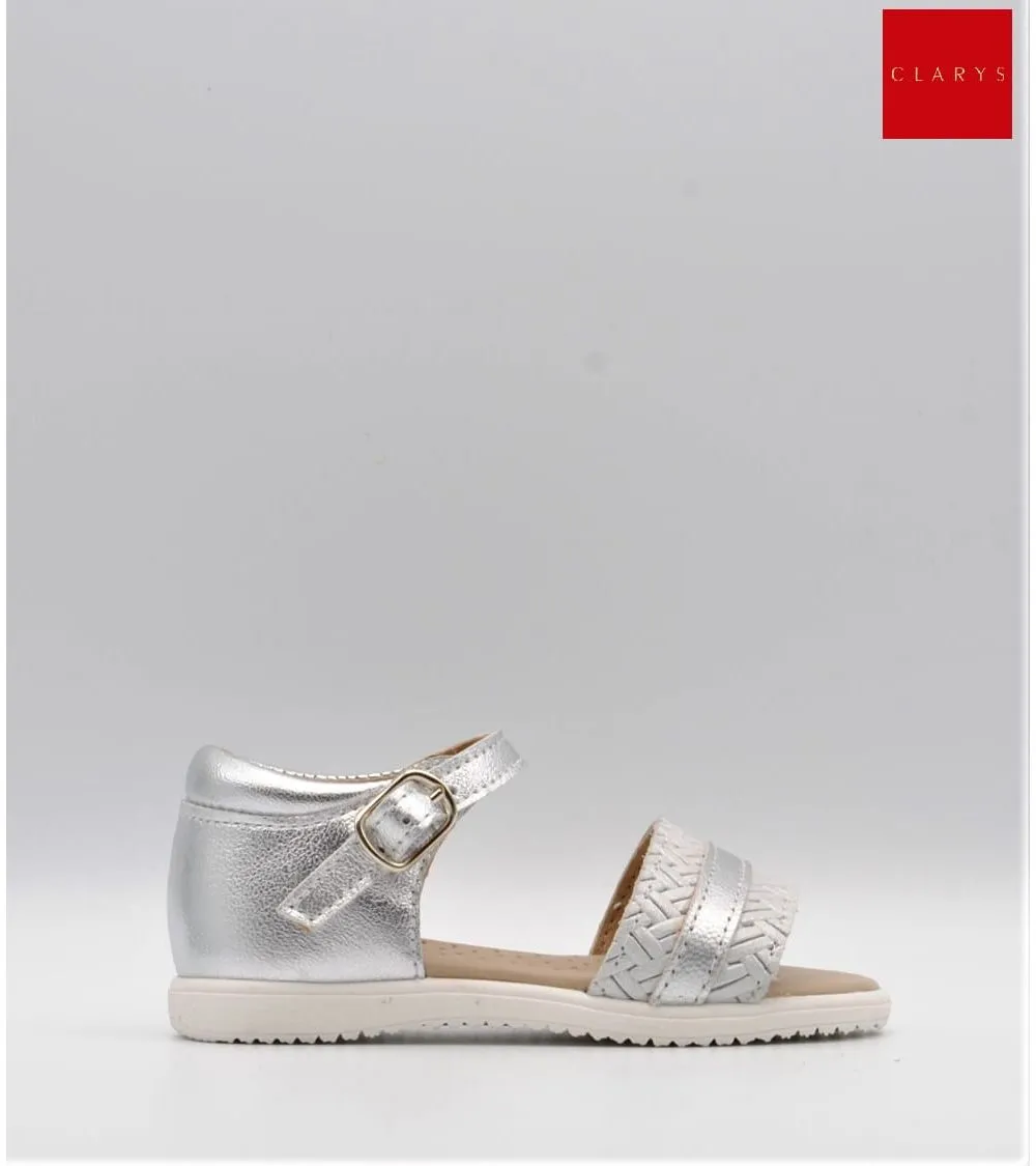 SANDALIAS BEBÉ CLARYS PIEL GALAXY PLATA