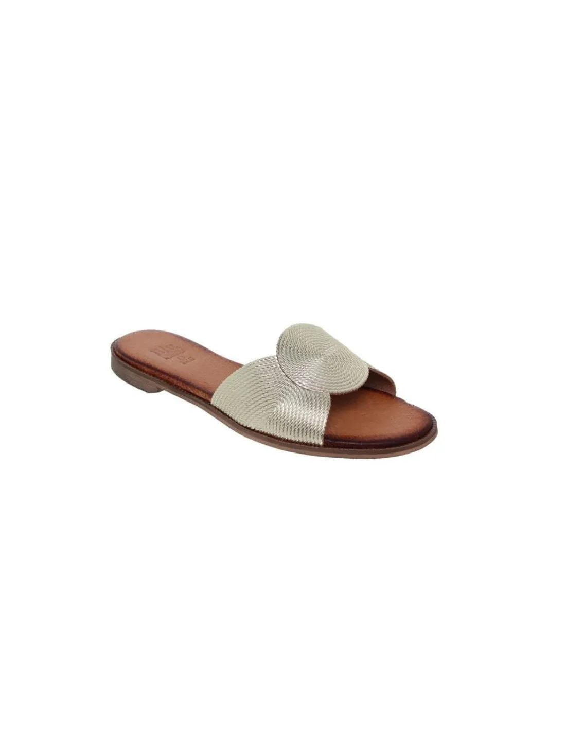 Sandalias Planas Cómodas Piel Oro