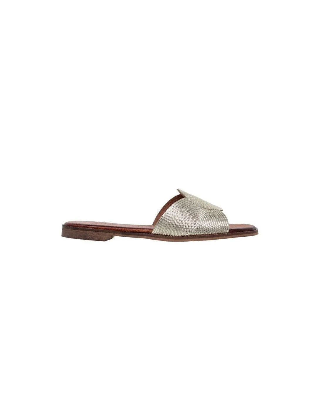 Sandalias Planas Cómodas Piel Oro