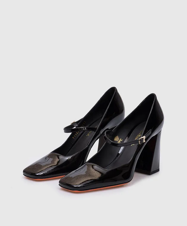 Santoni Black patent leather shoes