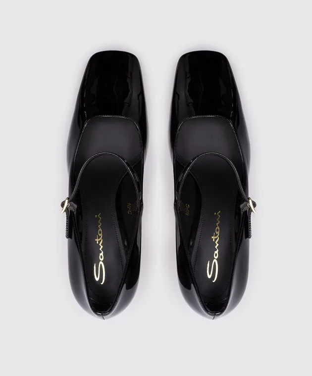 Santoni Black patent leather shoes