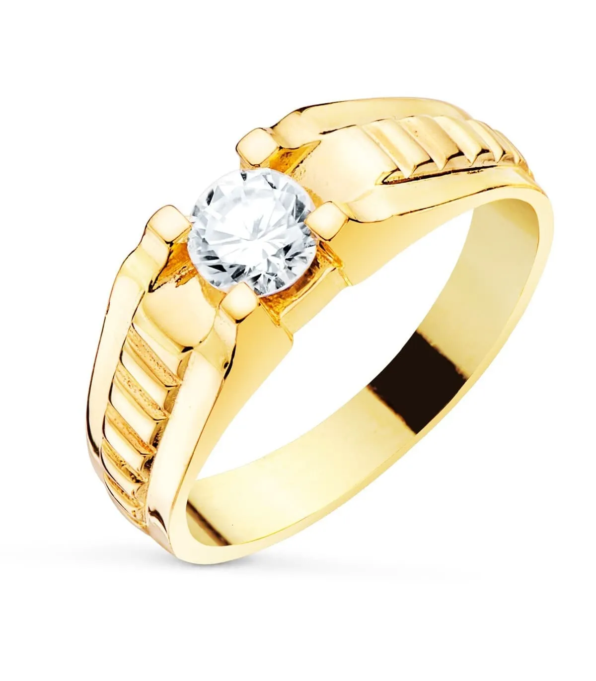 Solitario Hombre Oro Amarillo 18K