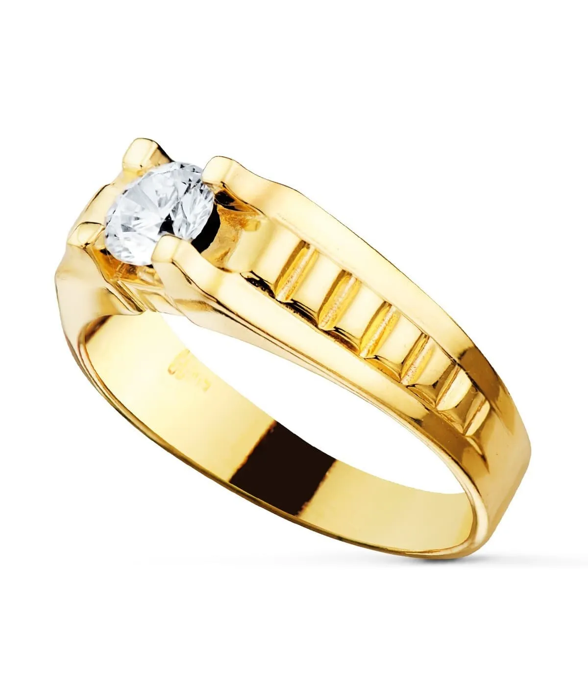 Solitario Hombre Oro Amarillo 18K