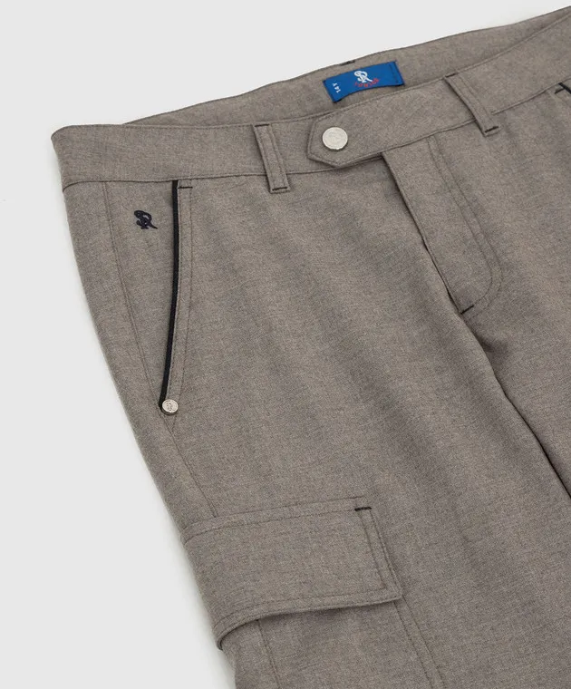 Stefano Ricci Children's wool cargo pants