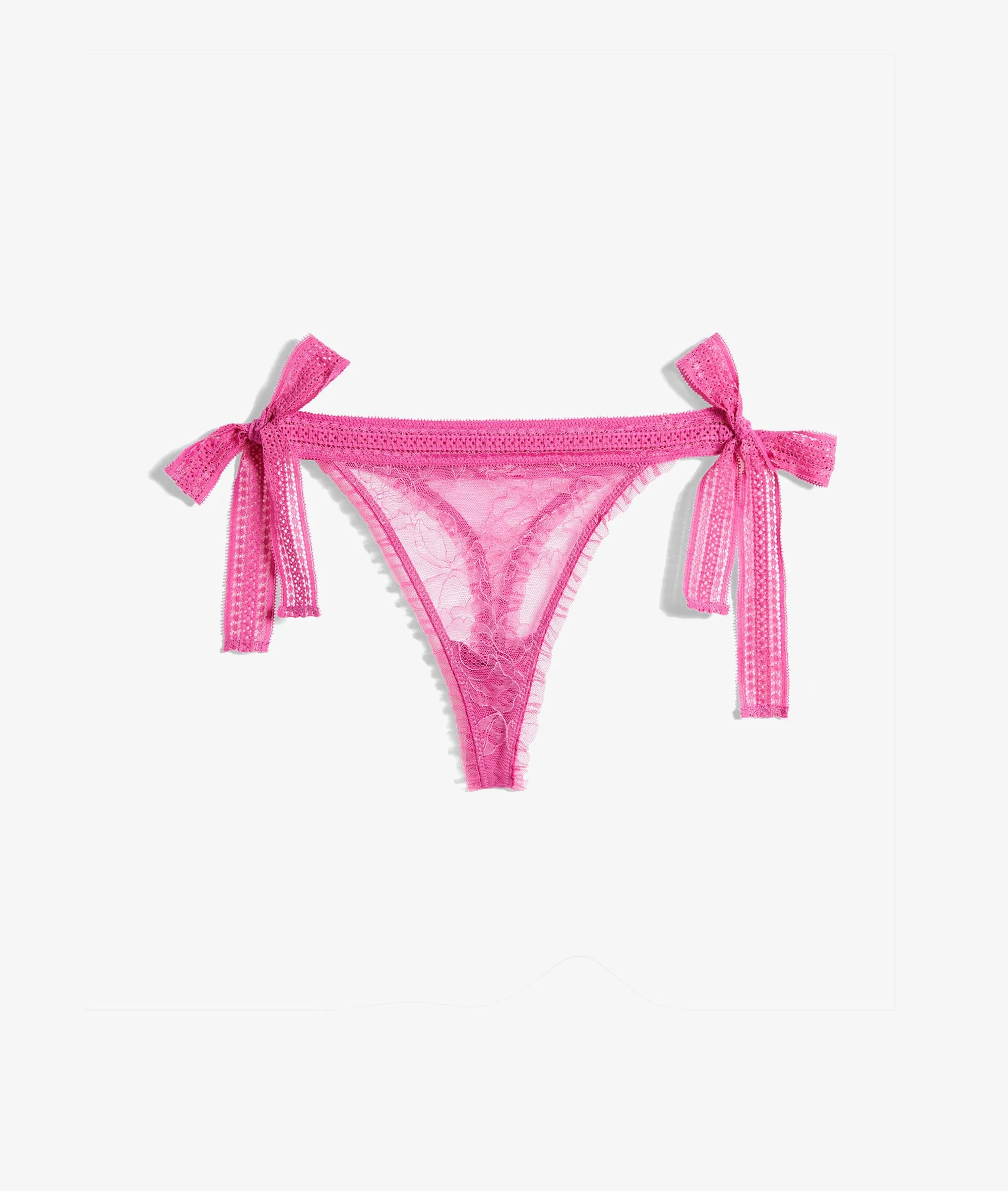TANGA DE TUL ANUDADO LATERALES PEONY ROSE BONBON  ETAM