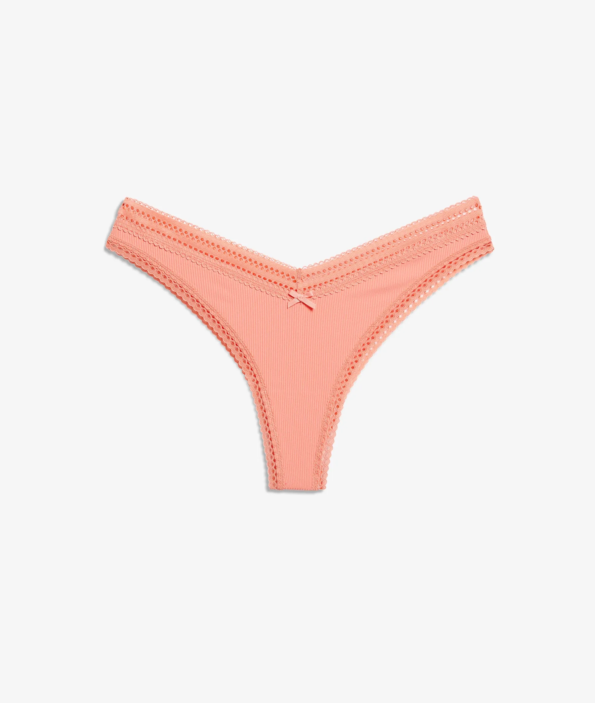 TANGA EN V CON MOTIVOS DE ENCAJE POWER ABRICOT  ETAM