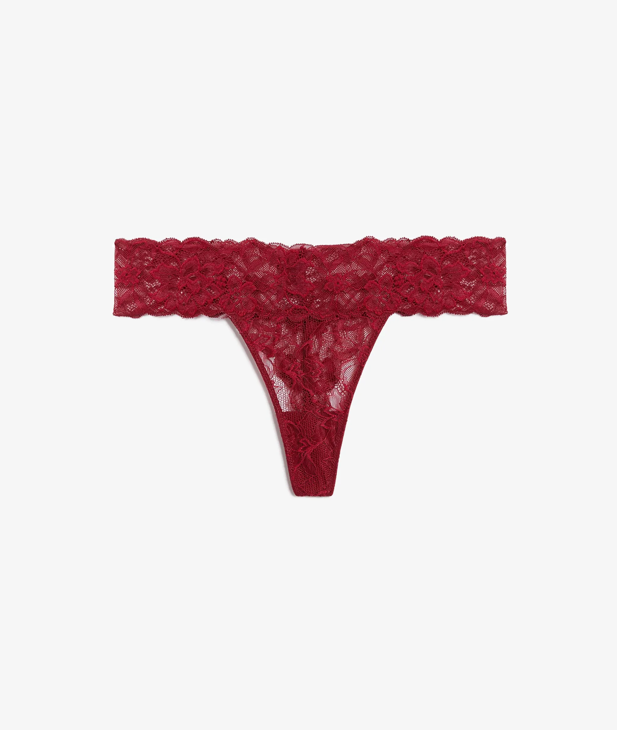TANGA TIRA DE ENCAJE FLORAL SWEET BORDEAUX GRENAT  ETAM