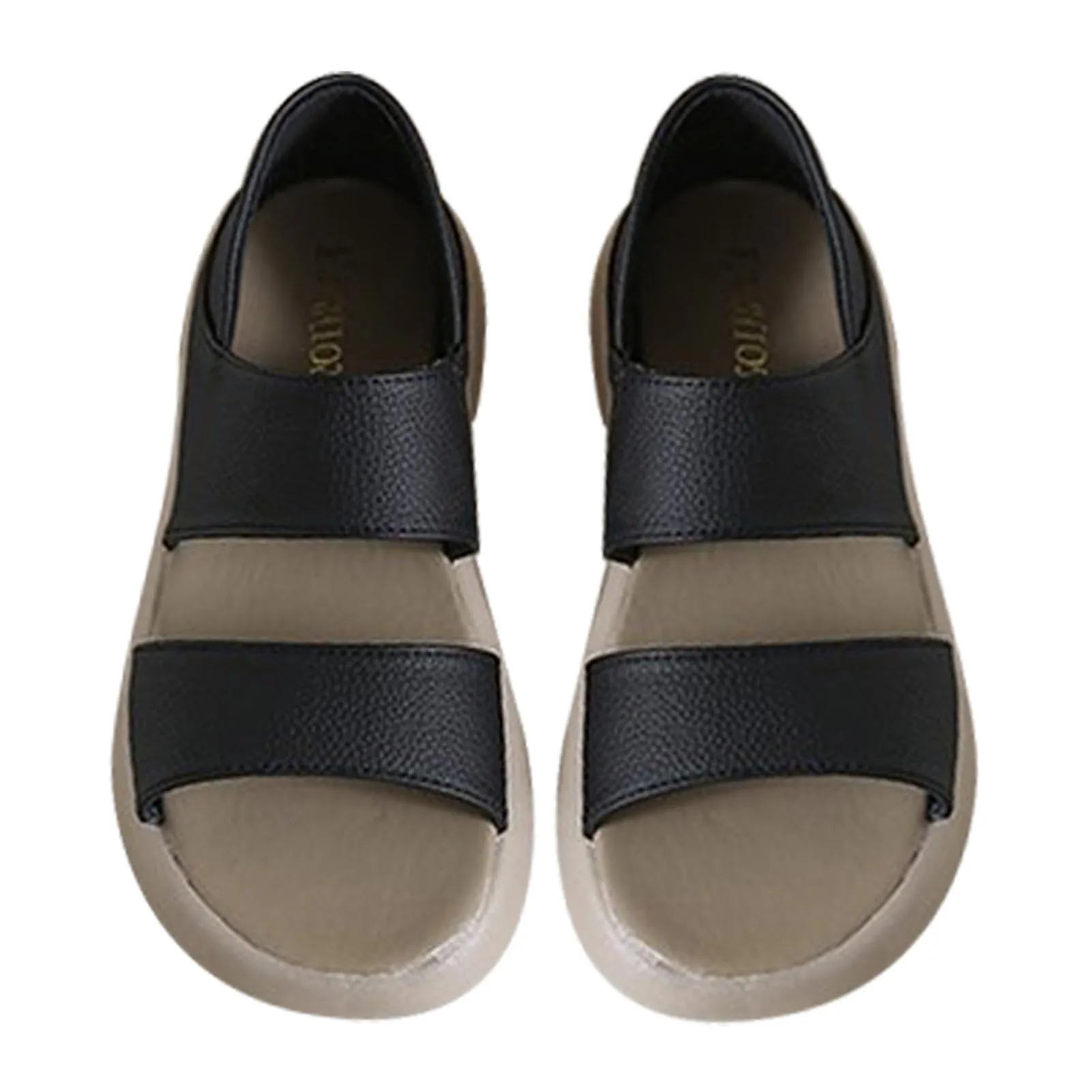 Thick Sole Women's Stylish Leather Sandals Comfortable Breathable Shoes for Beach Party Travel