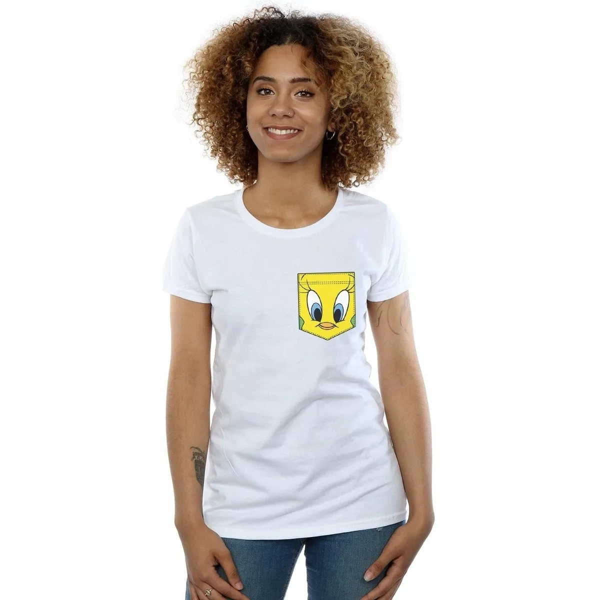 Tweety Pie Face Faux Pocket