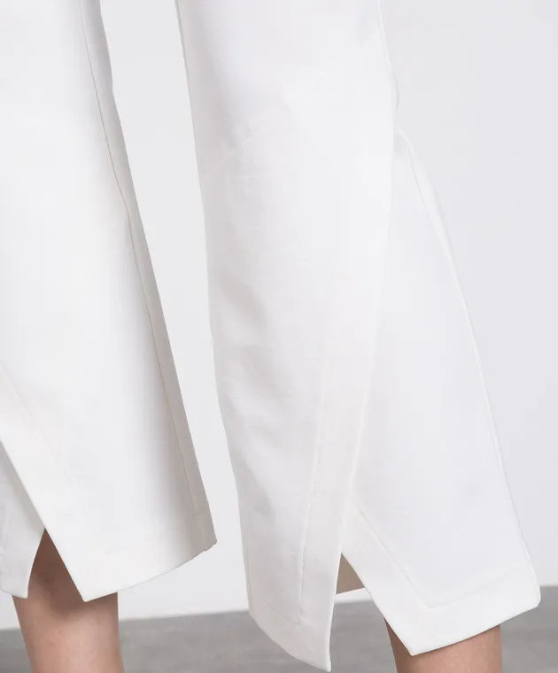 Twinset White flared pants with slits