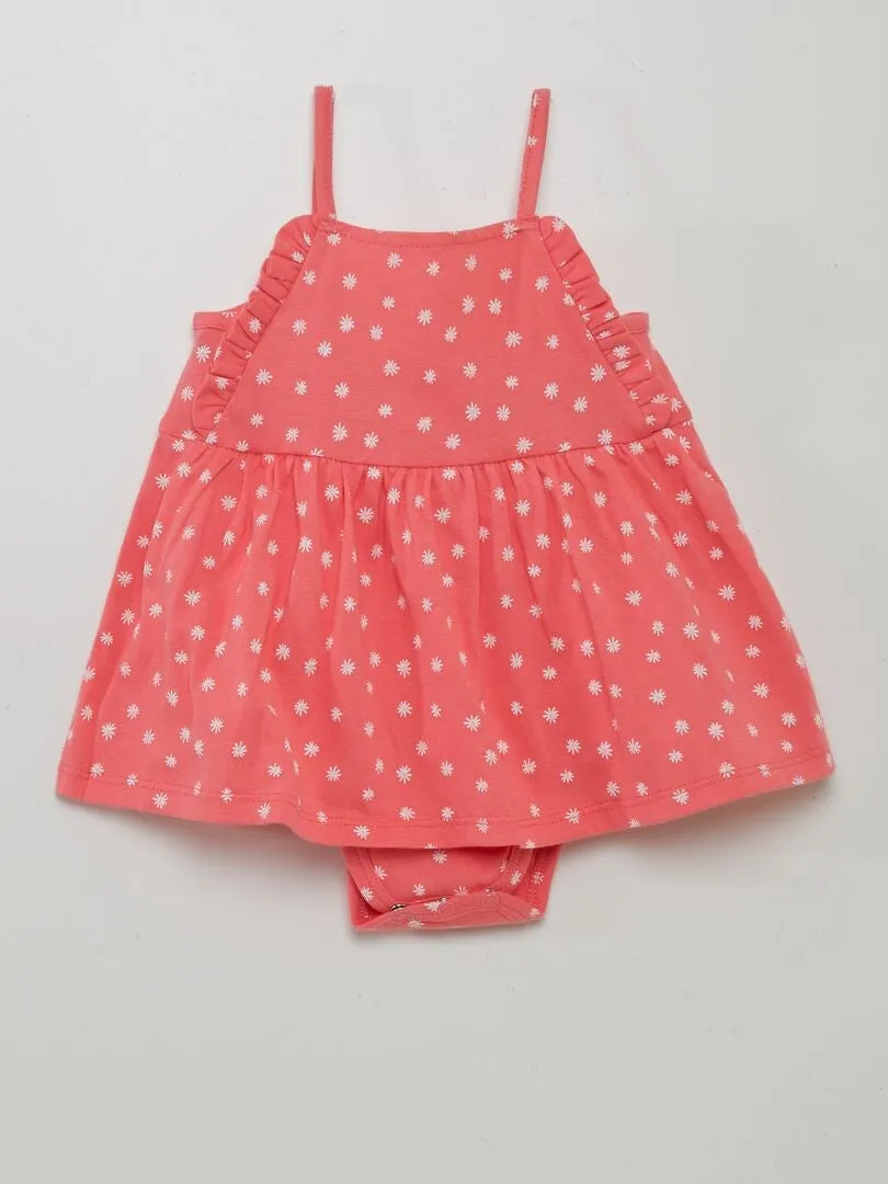 VESTIDO BODY CON MOTIVO  ROSA