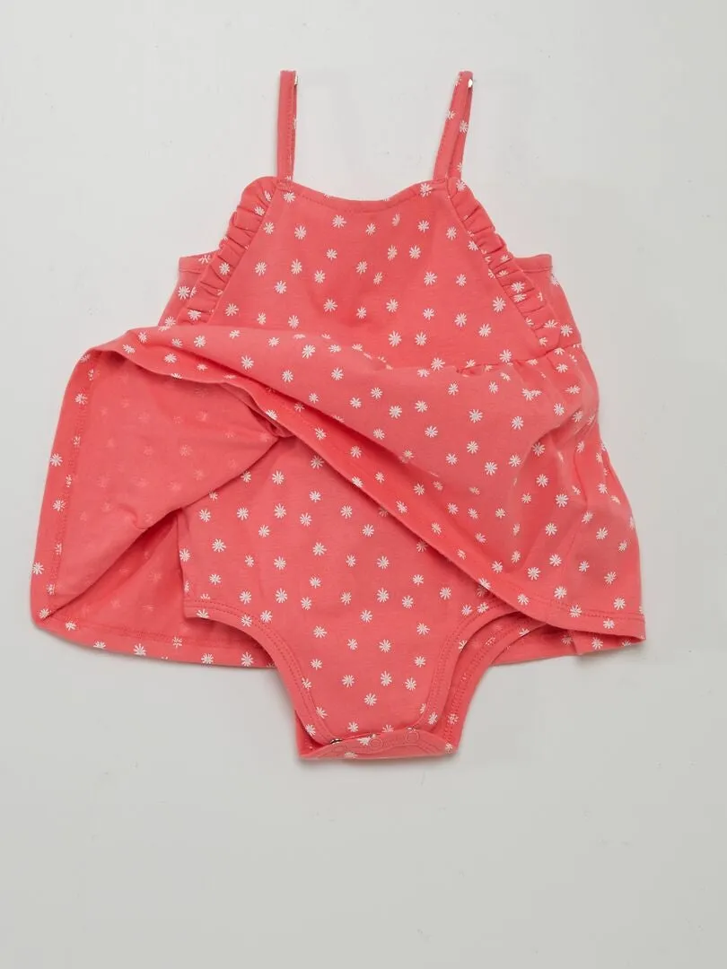 VESTIDO BODY CON MOTIVO  ROSA