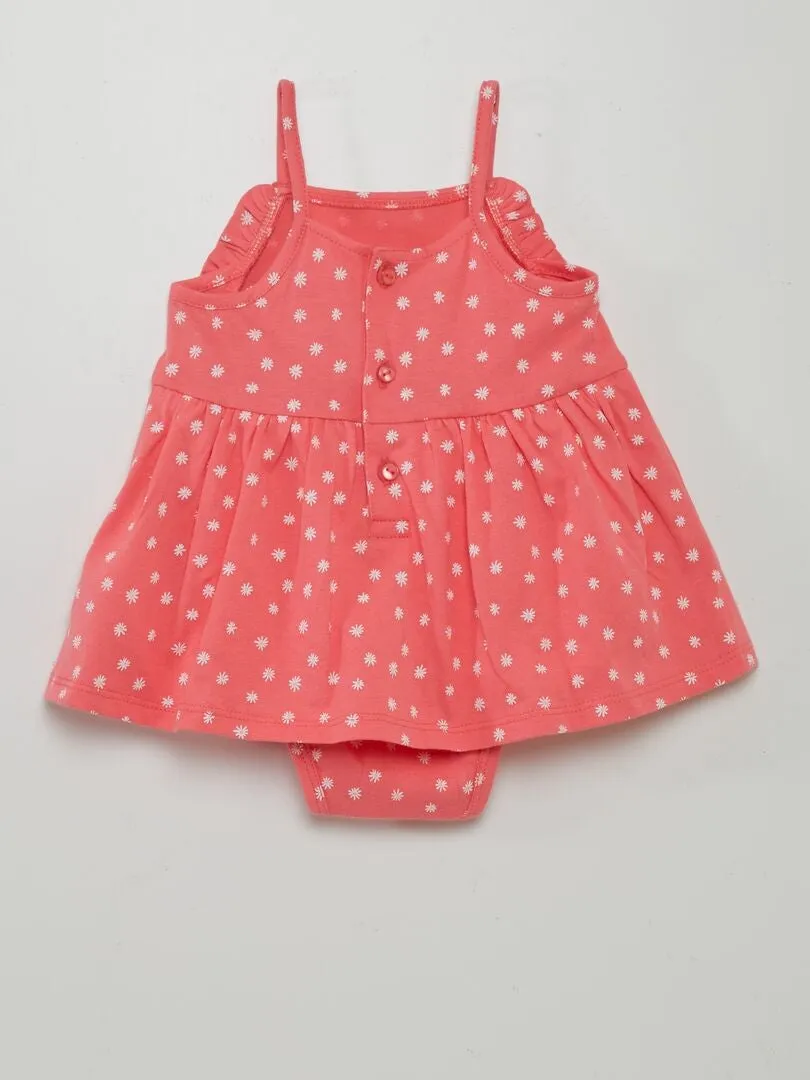 VESTIDO BODY CON MOTIVO  ROSA