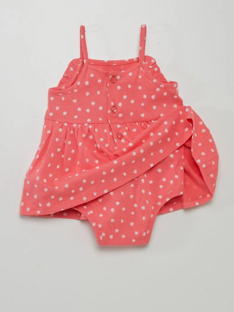 VESTIDO BODY CON MOTIVO  ROSA
