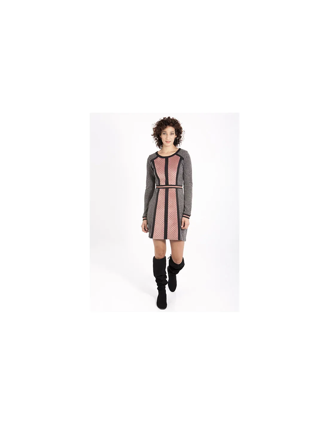Vestido Corto Acolchado Rosa Smash
