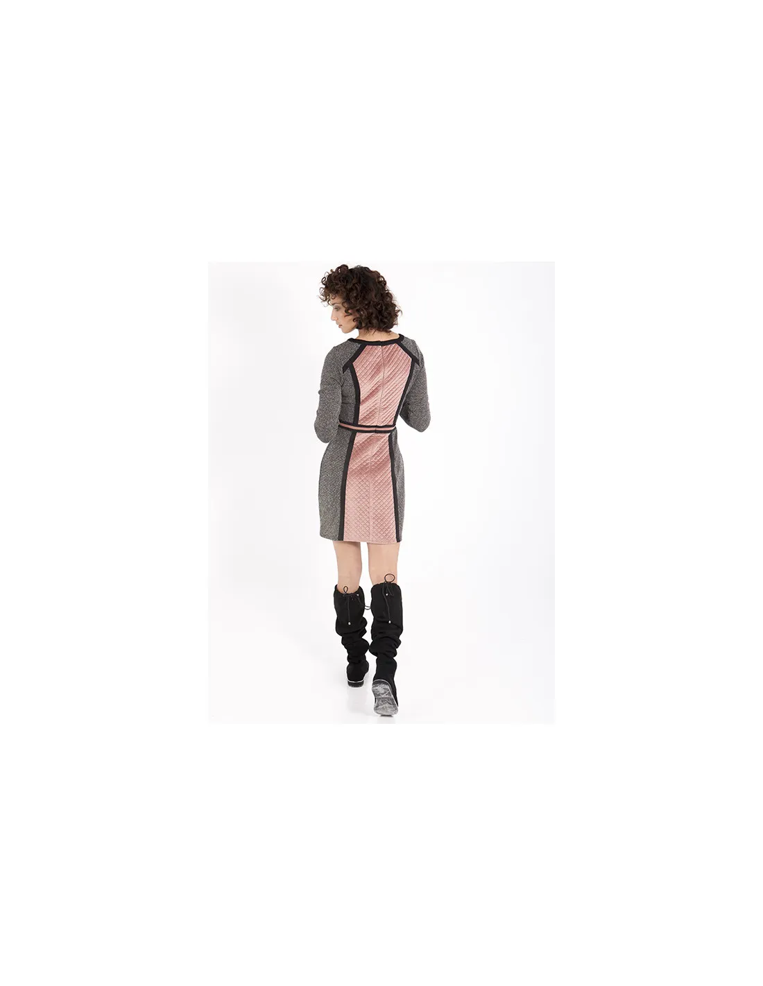 Vestido Corto Acolchado Rosa Smash