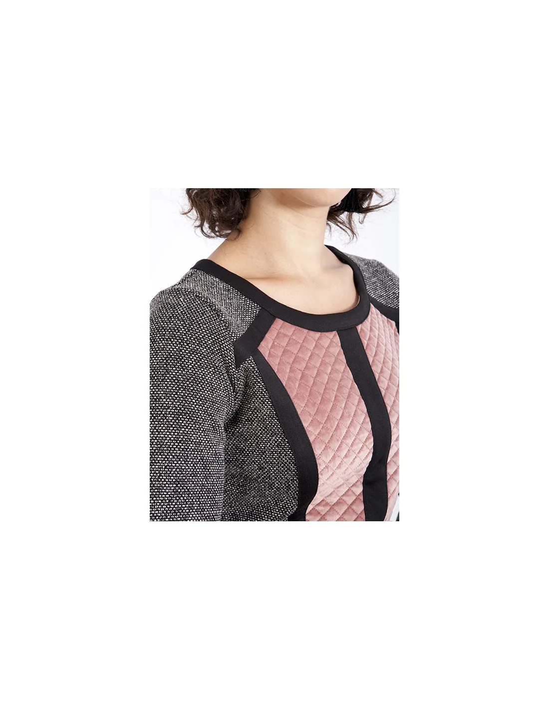 Vestido Corto Acolchado Rosa Smash